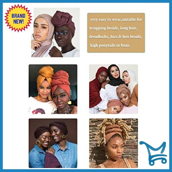 Amazon.com: Harewom Hair Wrap for Black Women with Natural  Large Stretch Headwrap 71x32 Soft Polyester Versatile Hair Scarf